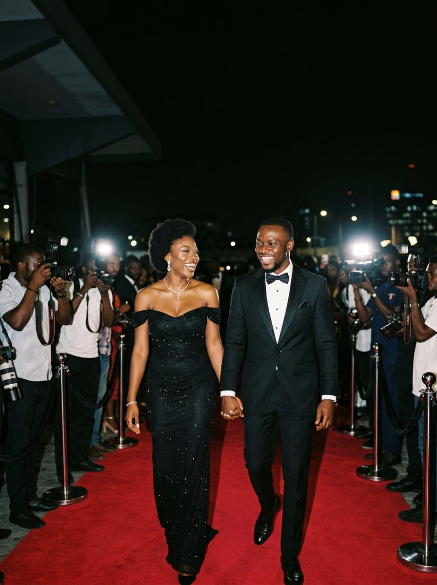 Arriving on the red carpet